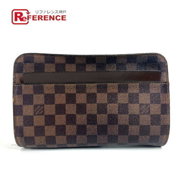Louis Vuitton Damier Saint Clutch Bag Pouch Shoulder Bag Ebene Brown - Picture 1 of 9